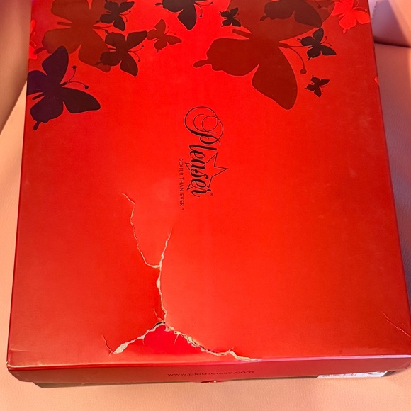 Pleaser 7" Adore #701- Hot Pink Glitter UV Slides- Size 9 - Picture 5 of 6